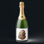 Golden Retriever Funny dog Christmas Santa Hat lig Sparkling Wine Label<br><div class="desc">Golden Retriever Funny dog Christmas Santa Hat lights tree Men Women Kids (2)</div>