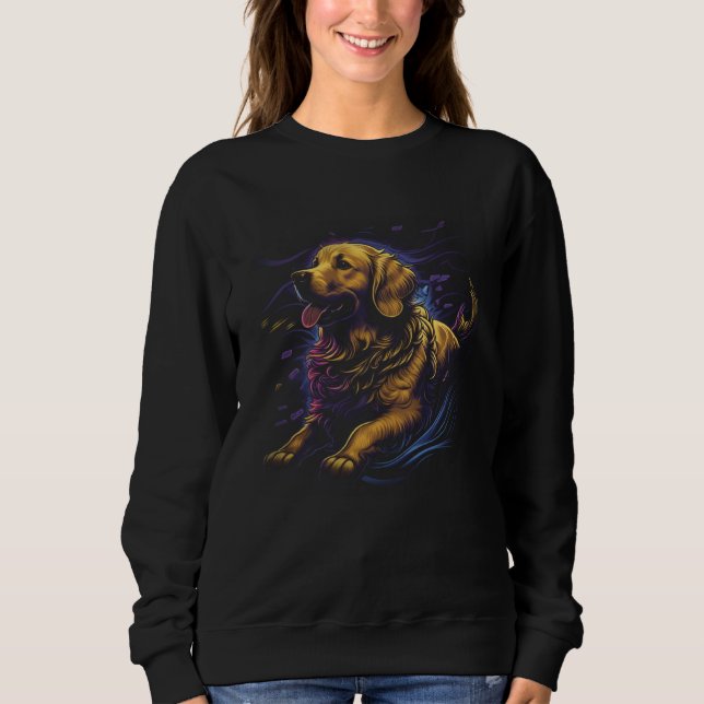Golden Retriever Gaming Girl Who Loves Golden Retr Sweatshirt (Front)