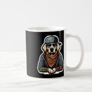 Golden Retriever Gangsta Costume Tattoo Dog Owner Coffee Mug