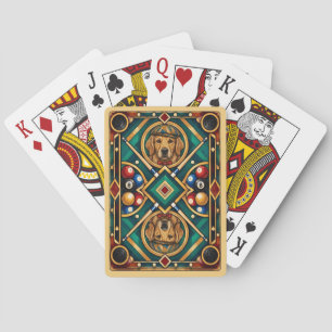Golden Retriever, Geometric Mosaic Playing Cards