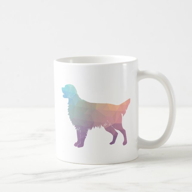Golden Retriever Geometric Pattern Silhouette Coffee Mug (Right)