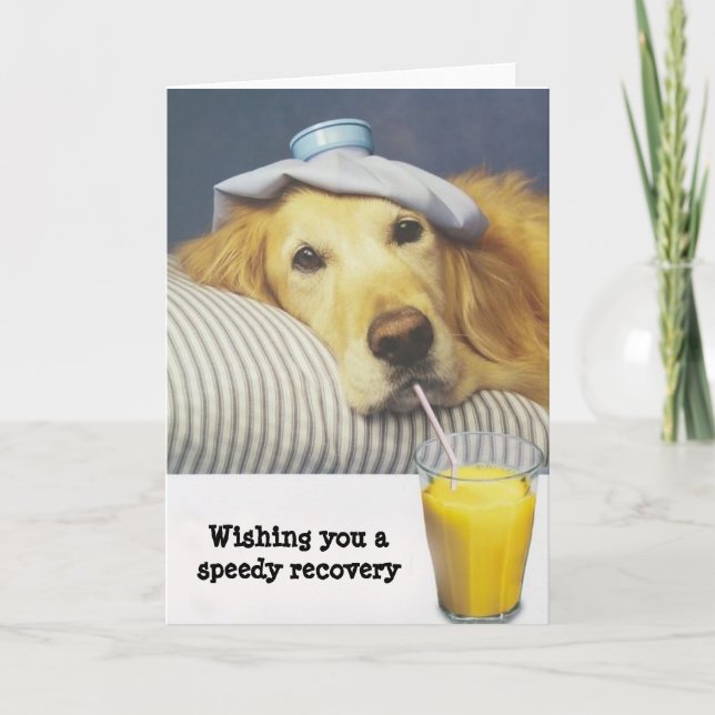 Golden Retriever Get Well Card (Front)