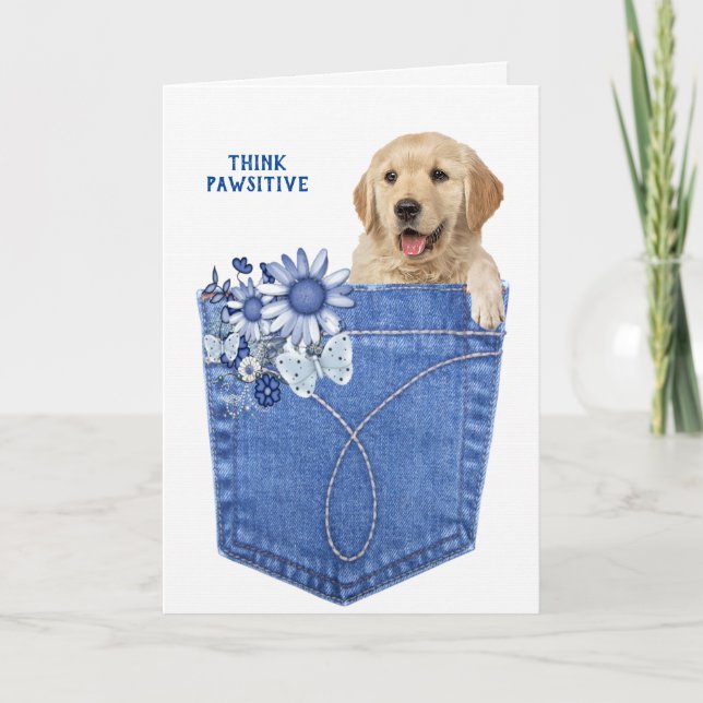 Golden retriever get well card (Front)