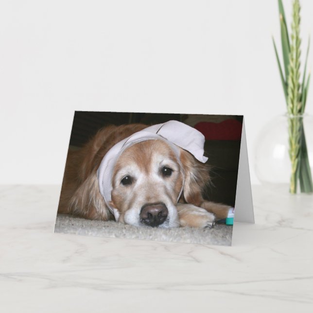 Golden Retriever Get Well Soon Greeting Card (Front)