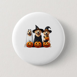Golden Retriever Ghost Halloween Dog Lovers  6 Cm Round Badge