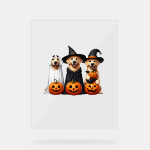 Golden Retriever Ghost Halloween Dog Lovers Acrylic Sign