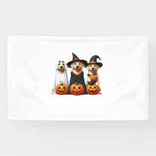 Golden Retriever Ghost Halloween Dog Lovers  Banner