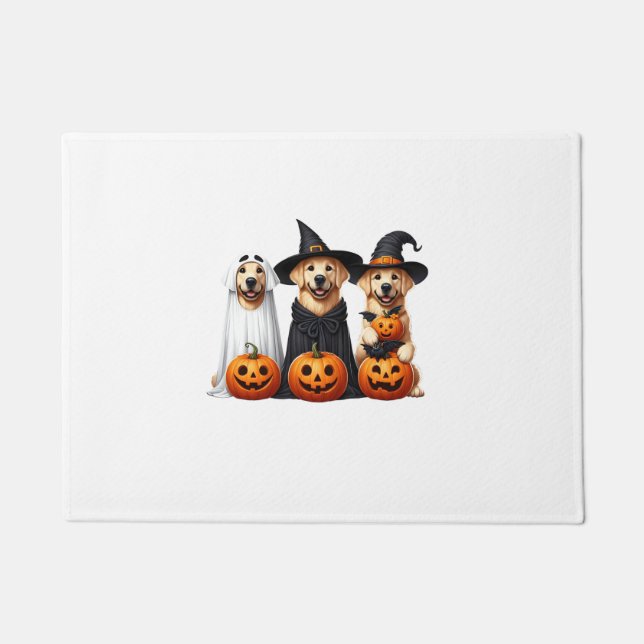 Golden Retriever Ghost Halloween Dog Lovers  Doormat (Front)