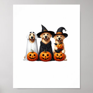 Golden Retriever Ghost Halloween Dog Lovers Poster