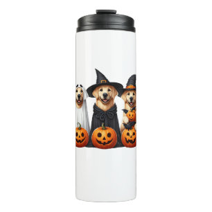 Golden Retriever Ghost Halloween Dog Lovers Thermal Tumbler
