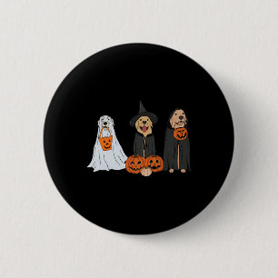 Golden Retriever Ghost Halloween Trick Or Treat Do 6 Cm Round Badge