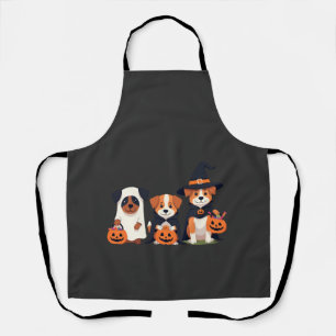 Golden Retriever Ghost Halloween Trick Or Treat Do Apron