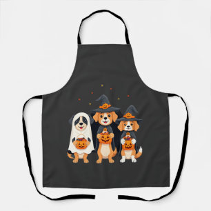 Golden Retriever Ghost Halloween Trick Or Treat Do Apron