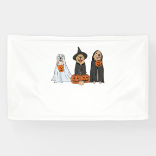 Golden Retriever Ghost Halloween Trick Or Treat Do Banner
