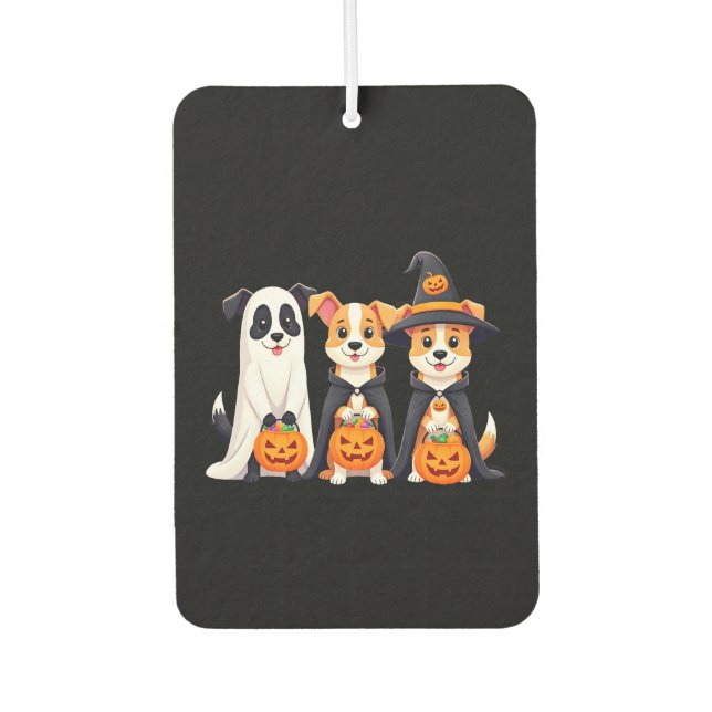 Golden Retriever Ghost Halloween Trick Or Treat Do Car Air Freshener (Front)