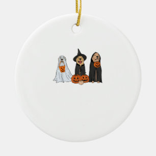 Golden Retriever Ghost Halloween Trick Or Treat Do Ceramic Ornament