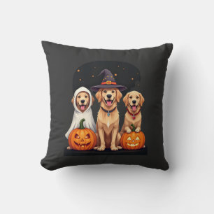 Golden Retriever Ghost Halloween Trick Or Treat Do Cushion