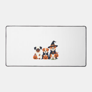 Golden Retriever Ghost Halloween Trick Or Treat Do Desk Mat