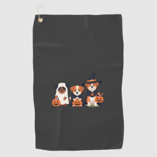 Golden Retriever Ghost Halloween Trick Or Treat Do Golf Towel