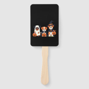 Golden Retriever Ghost Halloween Trick Or Treat Do Hand Fan