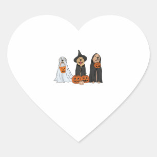 Golden Retriever Ghost Halloween Trick Or Treat Do Heart Sticker