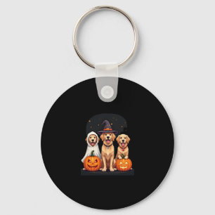 Golden Retriever Ghost Halloween Trick Or Treat Do Key Ring