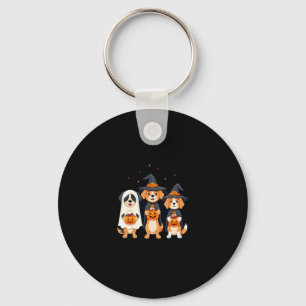Golden Retriever Ghost Halloween Trick Or Treat Do Key Ring
