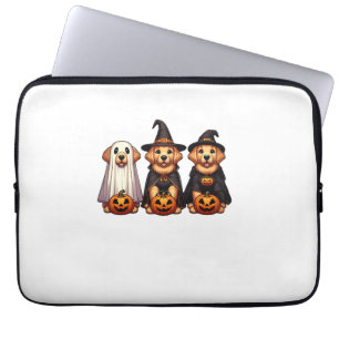 Golden Retriever Ghost Halloween Trick Or Treat Do Laptop Sleeve