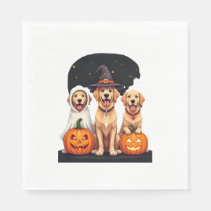 Golden Retriever Ghost Halloween Trick Or Treat Do Napkin