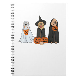 Golden Retriever Ghost Halloween Trick Or Treat Do Notebook