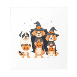 Golden Retriever Ghost Halloween Trick Or Treat Do Notepad