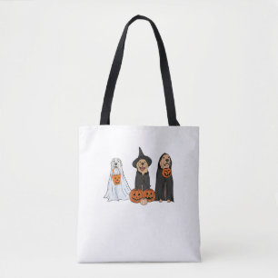 Golden Retriever Ghost Halloween Trick Or Treat Do Tote Bag