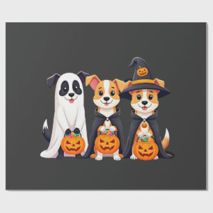 Golden Retriever Ghost Halloween Trick Or Treat Do Wrapping Paper