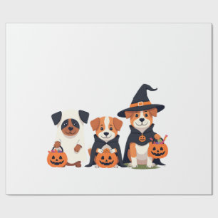 Golden Retriever Ghost Halloween Trick Or Treat Do Wrapping Paper