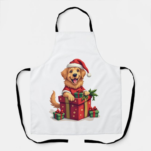 Golden Retriever Gift Wrap Apron (Front)
