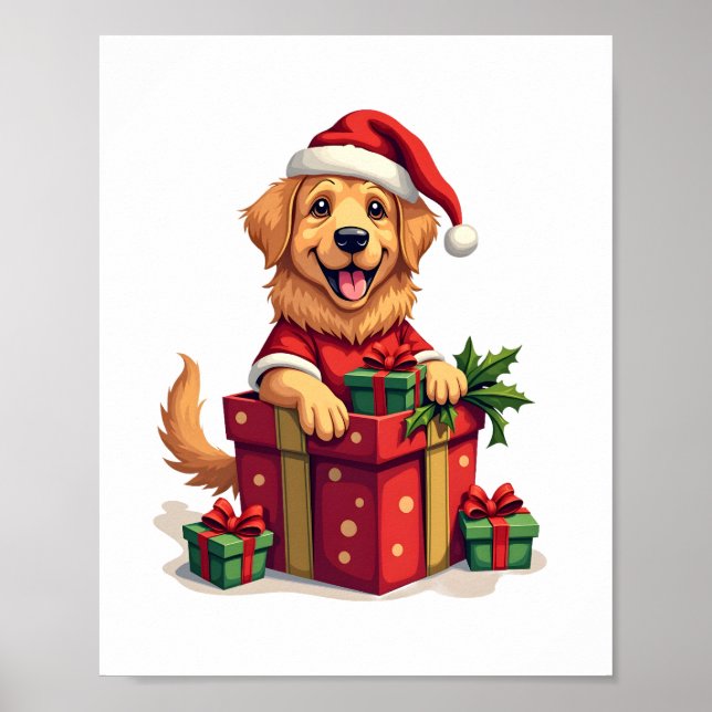 Golden Retriever Gift Wrap Poster (Front)