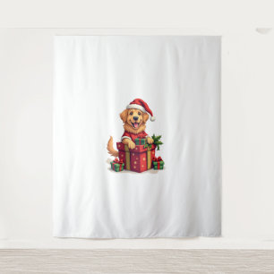 Golden Retriever Gift Wrap Tapestry