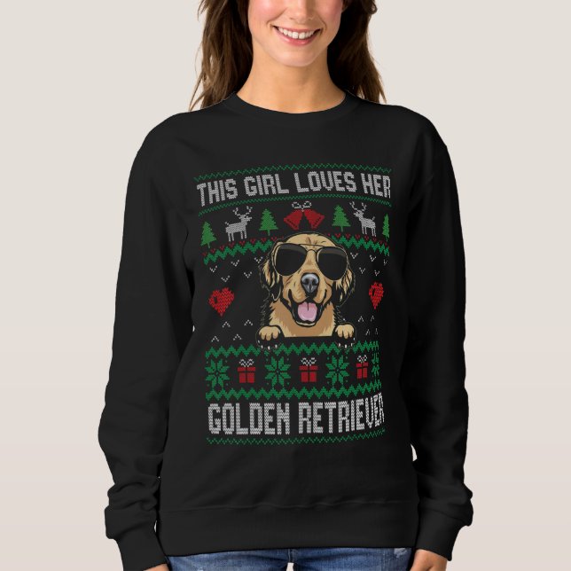 Golden Retriever Girl Cool Ugly Christmas for Dog  Sweatshirt (Front)