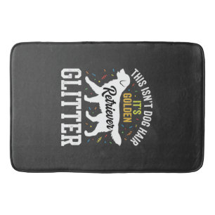 Golden Retriever Glitter Dog Hair Design Bath Mat
