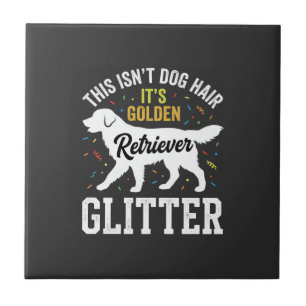 Golden Retriever Glitter Dog Hair Design Ceramic Tile