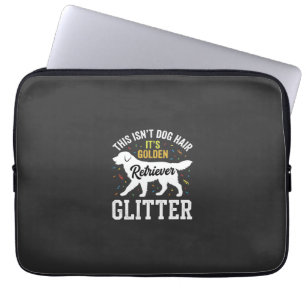 Golden Retriever Glitter Dog Hair Design Laptop Sleeve