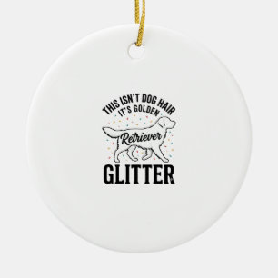 Golden Retriever Glitter Vintage Dog Hair Shirt_1 Ceramic Ornament