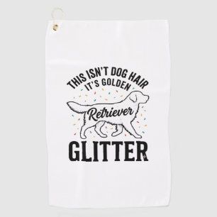 Golden Retriever Glitter Vintage Dog Hair Shirt_1 Golf Towel