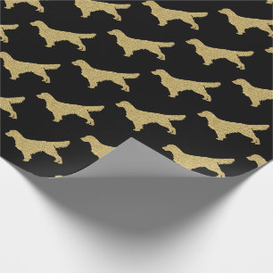 Golden retriever Gold glitter Wrapping Paper