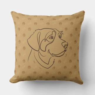Golden Retriever Golden Pattern Cushion