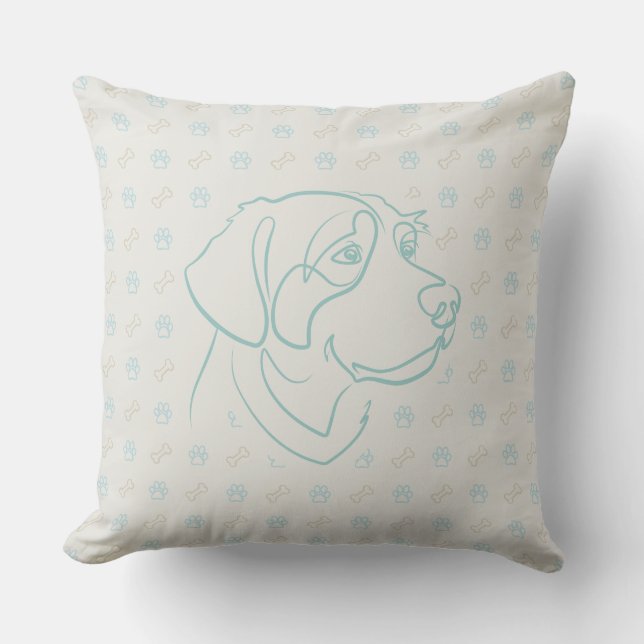 Golden Retriever Golden Pattern Cushion (Front)
