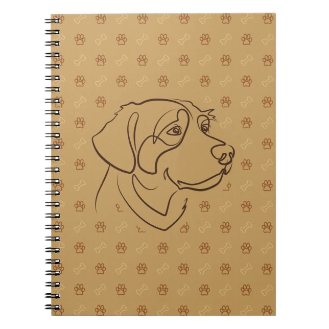 Golden Retriever Golden Pattern Notebook (Front)