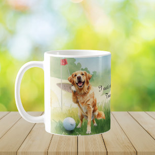 Golden Retriever Golf Watercolor Coffee Mug