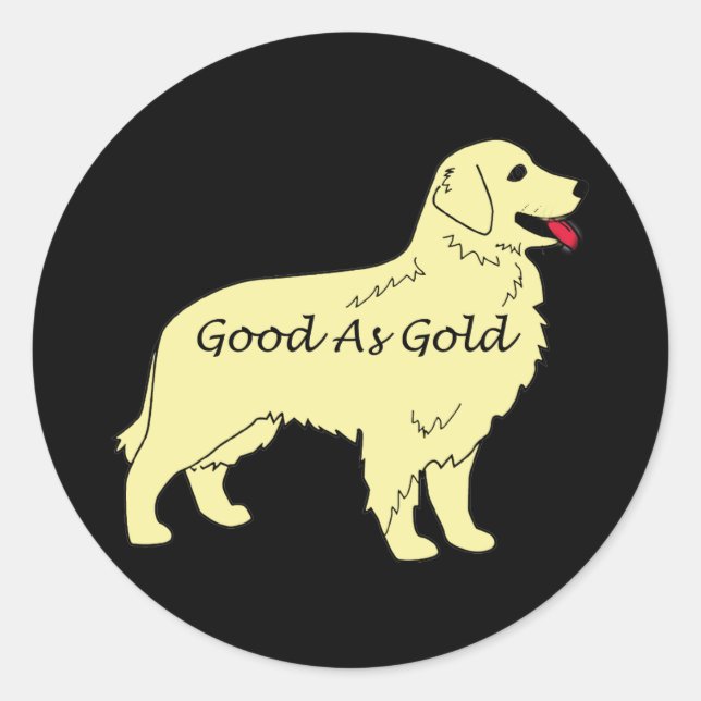 Golden Retriever Good As Gold Sticker (Front)
