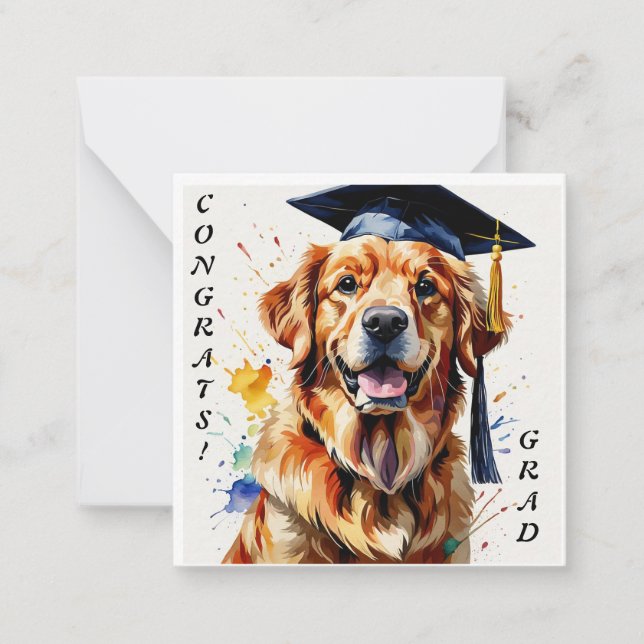 Golden Retriever Graduation Notecard (Front)